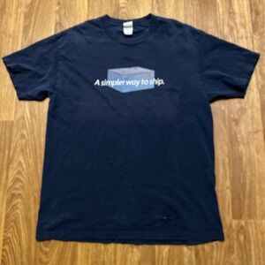 Vintage 90s USPS Shirt Men Large Made In‎ USA Blue A Simpler Way To Ship